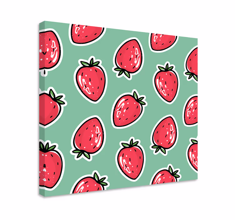 Fruit canvas wall art strawberry pattern - TenStickers
