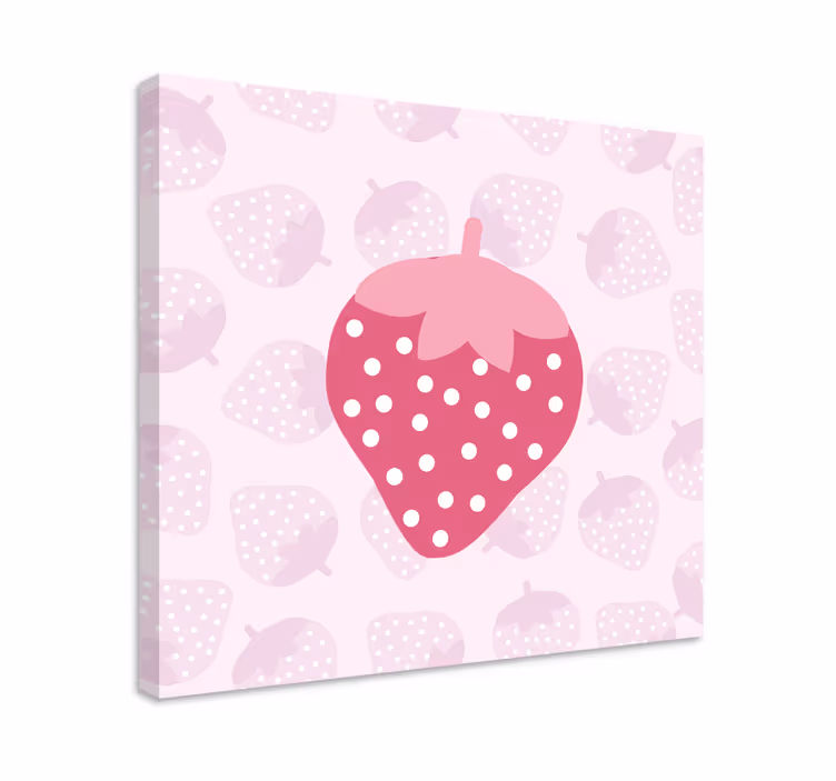 Fruit canvas wall art big strawberry icon - TenStickers