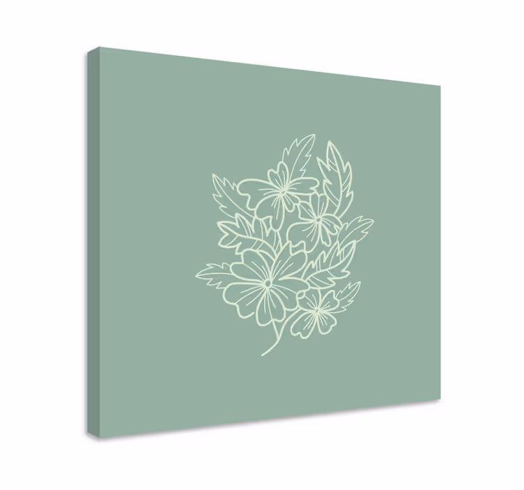 Flowers canvas stylized floral design - TenStickers