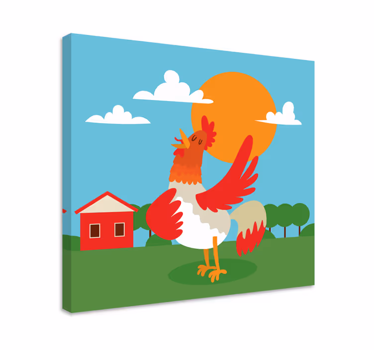 Animal canvas wall art rooster at dawn - TenStickers