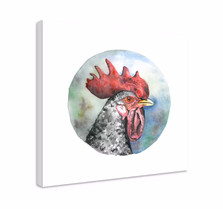 Bird canvas wall art rooster portrait - TenStickers