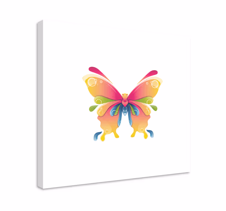 White Background butterfly canvas - TenStickers