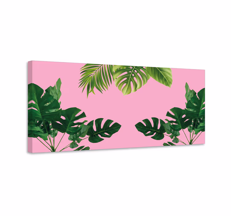 Cute design of green leaves Plant canvas prints - TenStickers