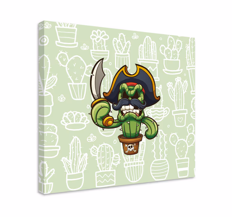 Plant canvas art cactus pirate design - TenStickers