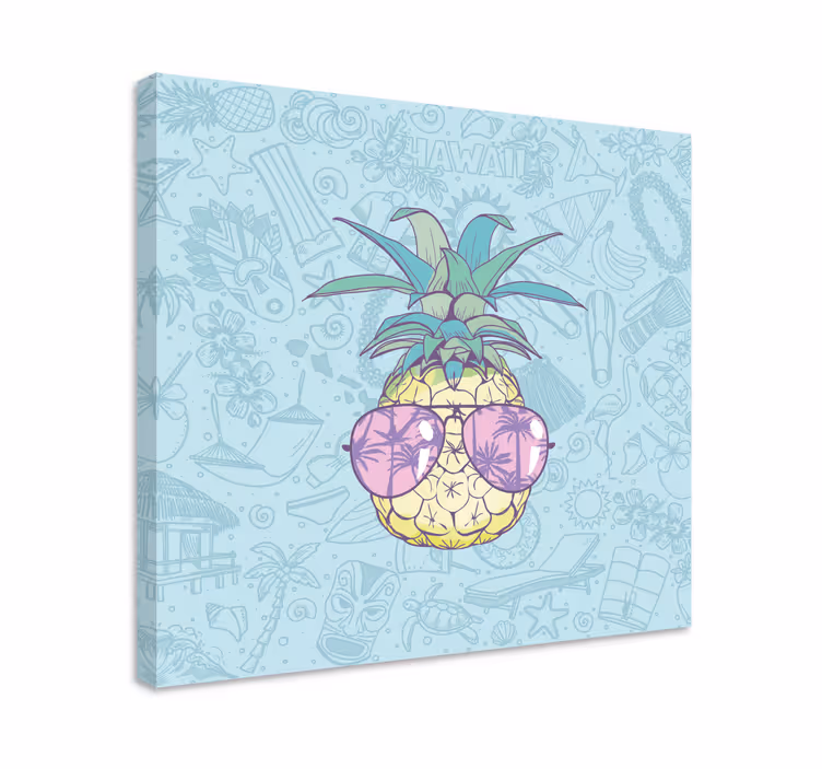 Fruit canvas wall art pineapple in sunglasses - TenStickers