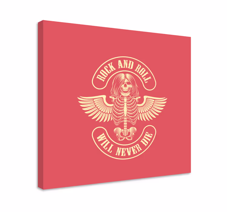 Retro canvas skeleton rock icon - TenStickers