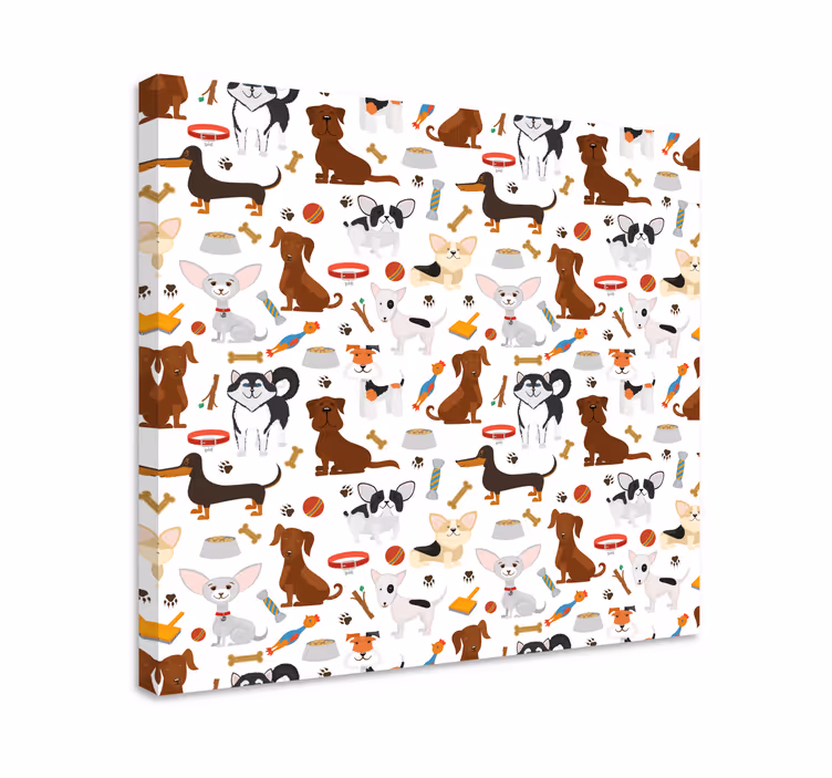 Dog wall art playful puppy duo - TenStickers