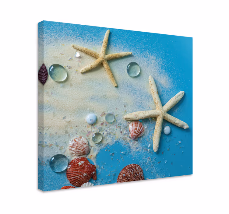 Starfish on colorful sand 3D canvas prints - TenStickers