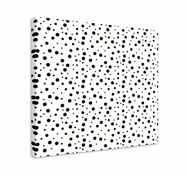 Black polka dots on white canvas art prints - TenStickers