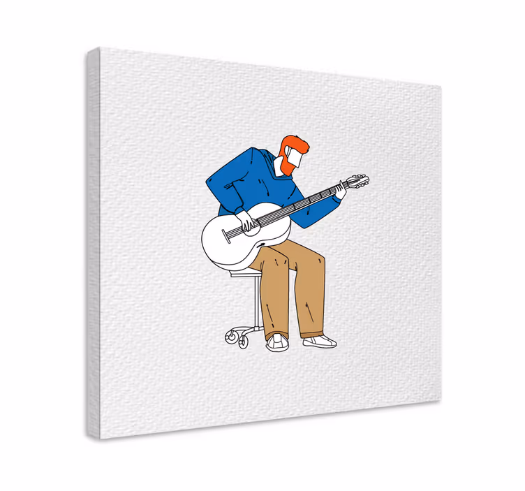 Minimalistic guitarist Music canvas - TenStickers