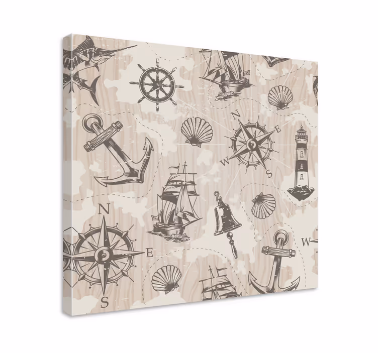 Sailing Nautical Elements canvas print - TenStickers