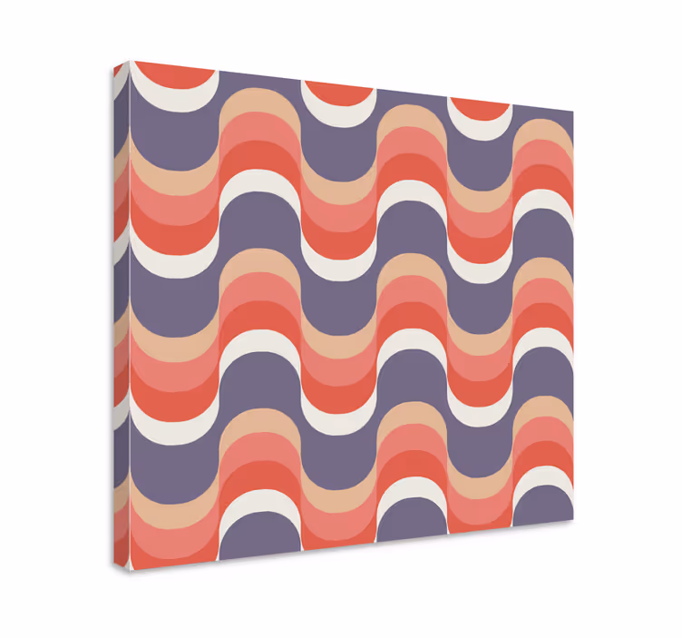 Geometric retro groovy pattern retro canvas - TenStickers