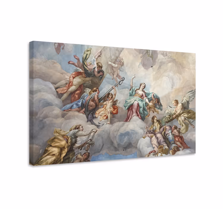 Two angels hugging each other canvas art prints - TenStickers