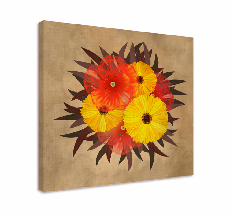 Flowers canvas vibrant bloom arrangement - TenStickers