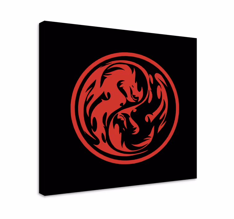 Dinosaur canvas wall art dynamic dragon design - TenStickers