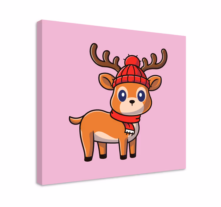 Baby reindeer Christmas canvas prints - TenStickers