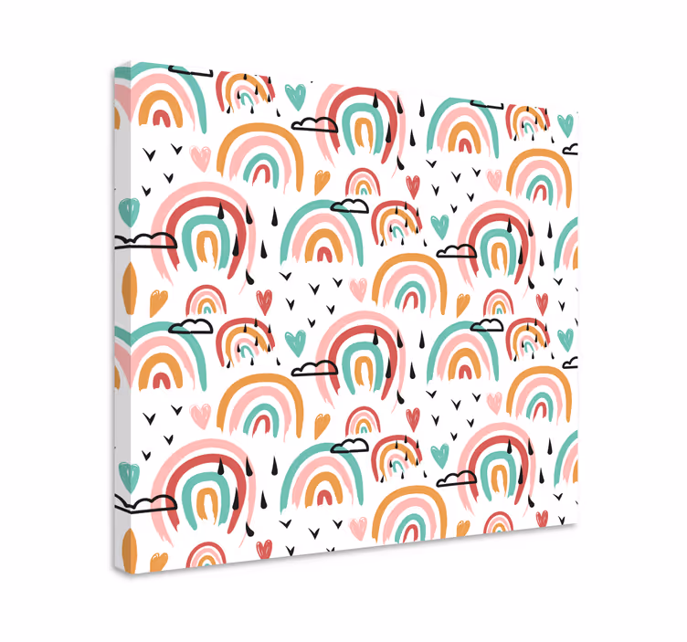 Nursery canvas playful rainbows design - TenStickers