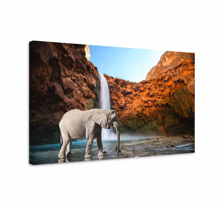 Elephant wallart majestic elephant oasis - TenStickers