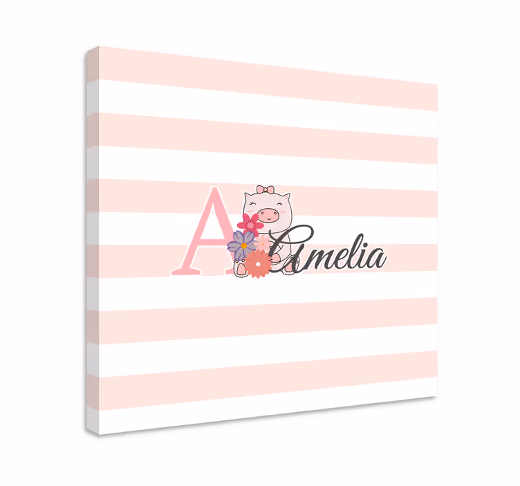 Cocktail canvas a playful piglet - TenStickers
