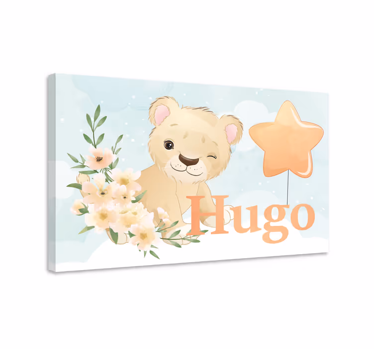 Cocktail canvas adorable lion design - TenStickers