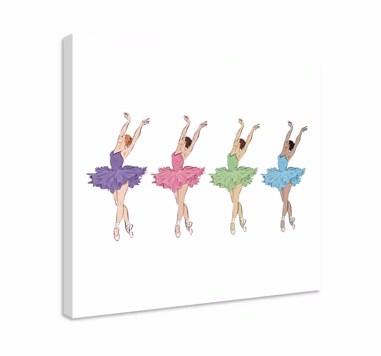 Colorful ballet dancers nursery canvas - TenStickers