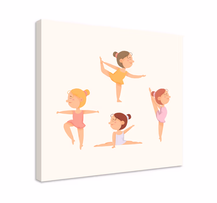 Nursery canvas dancing ballerinas artwork - TenStickers