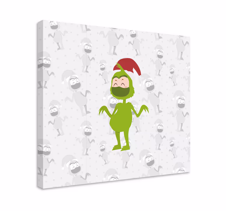 People canvas happy green character print - TenStickers