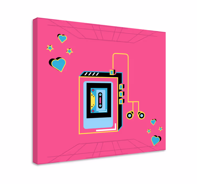Music canvas art retro cassette romance - TenStickers