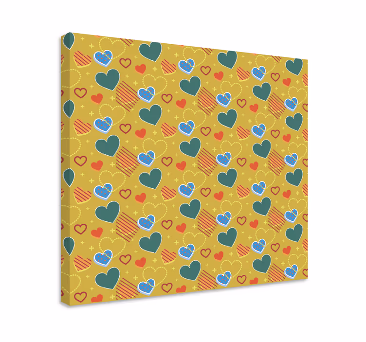 Abc canvas wall art colorful heart design - TenStickers