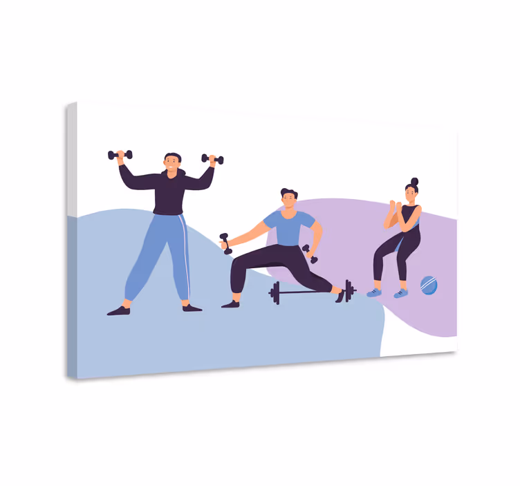 Training people illustration home canvas prints - TenStickers