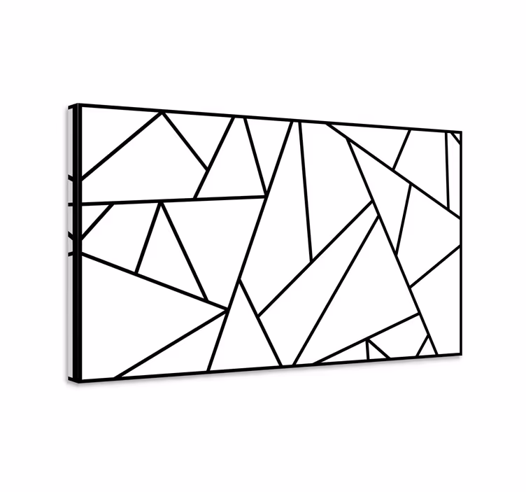 Black geometric lines minimalist canvas - TenStickers
