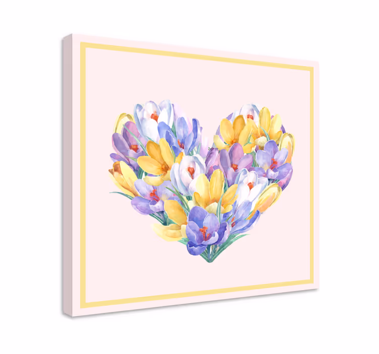 Crocus flower heart design flower canvas - TenStickers