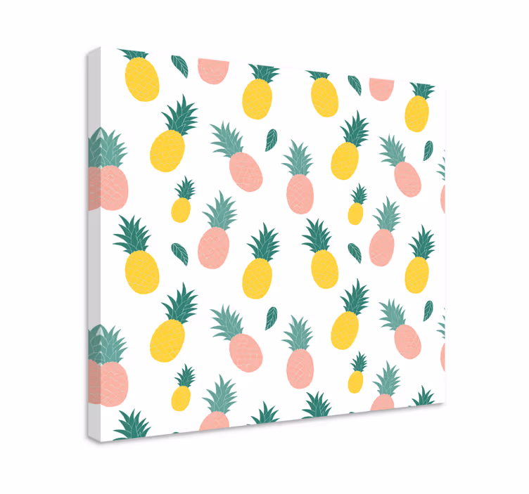 Tropical Pineapple Pattern fruit canvas wall art - TenStickers