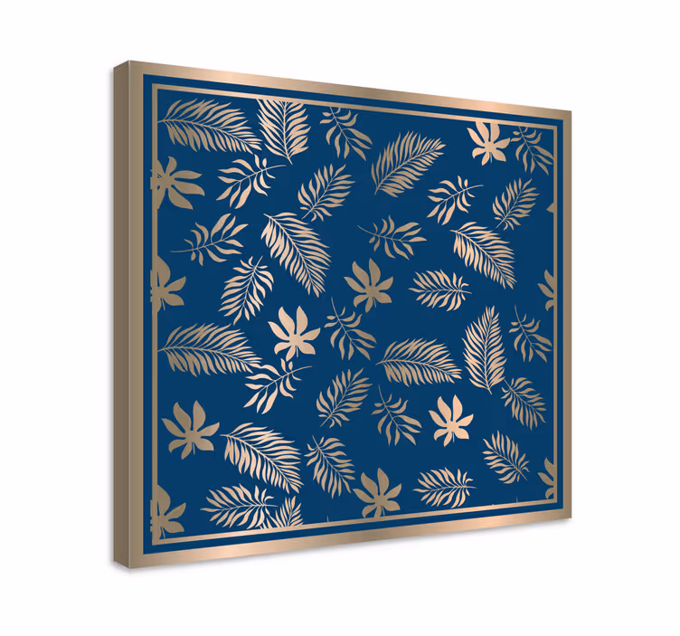 Flowers canvas with leafy pattern design - TenStickers