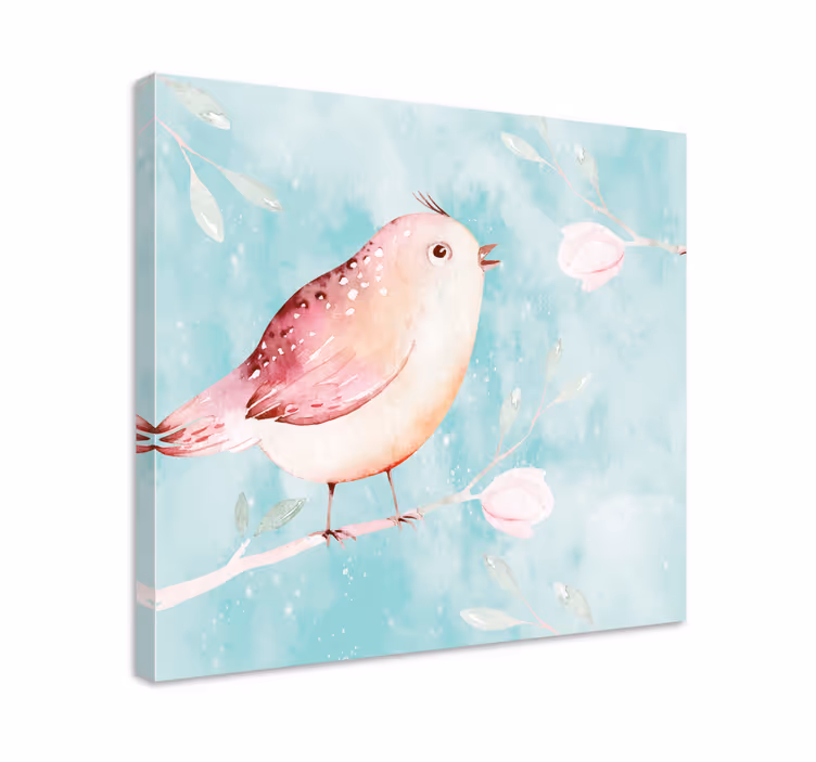 Bird canvas wall art singing bird - TenStickers