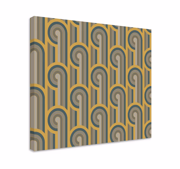 Geometric canvas curved line design - TenStickers