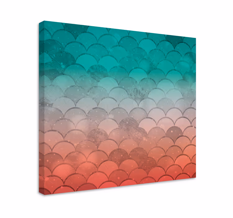 Geometric canvas curved wave pattern design - TenStickers