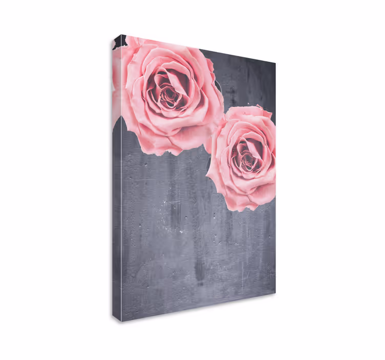 Elegant feminine pink rose design flower canvas - TenStickers