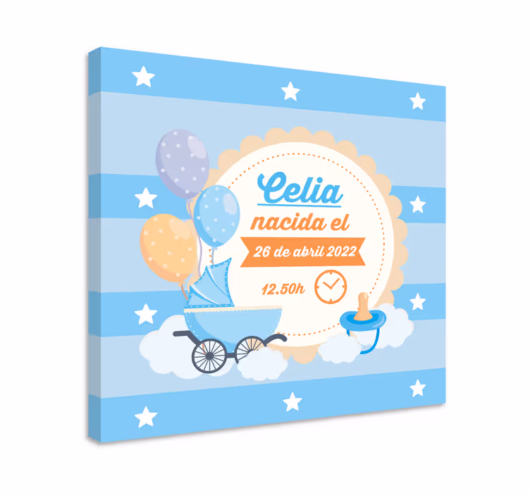 Cocktail canvas baby announcement party - TenStickers