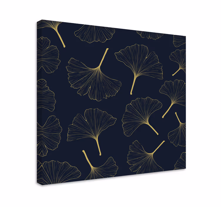 D Golden Ginkgo Leaves modern canvas - TenStickers