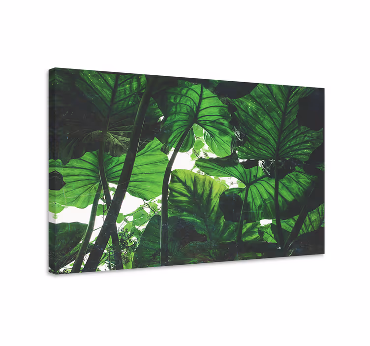 Flowers canvas tropical leaf canopy art print - TenStickers