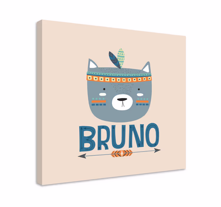 Blue nordic cat with name personalised canvas - TenStickers