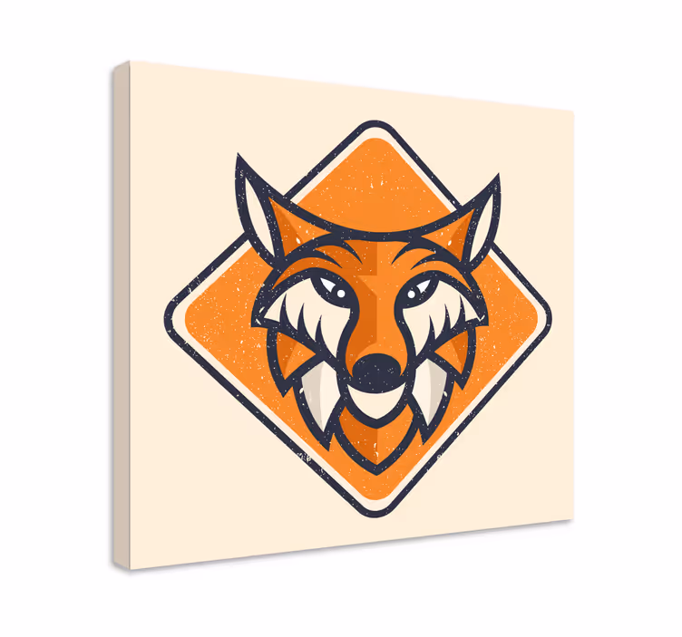 Animal canvas prints stylized fox icon - TenStickers
