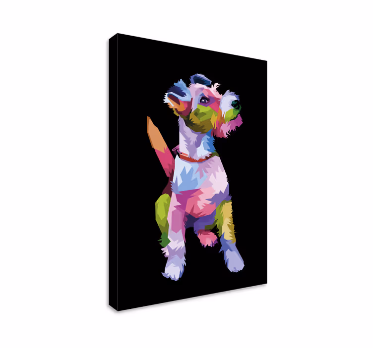 Geometric-animals fox terrier dog canvas prints - TenStickers