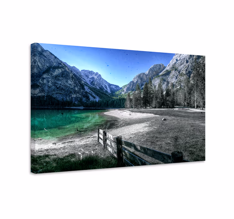 Landscape canvas tranquility of mountain lake - TenStickers