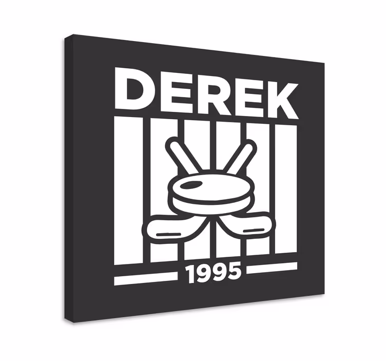 Personalised hockey design teen canvas prints - TenStickers