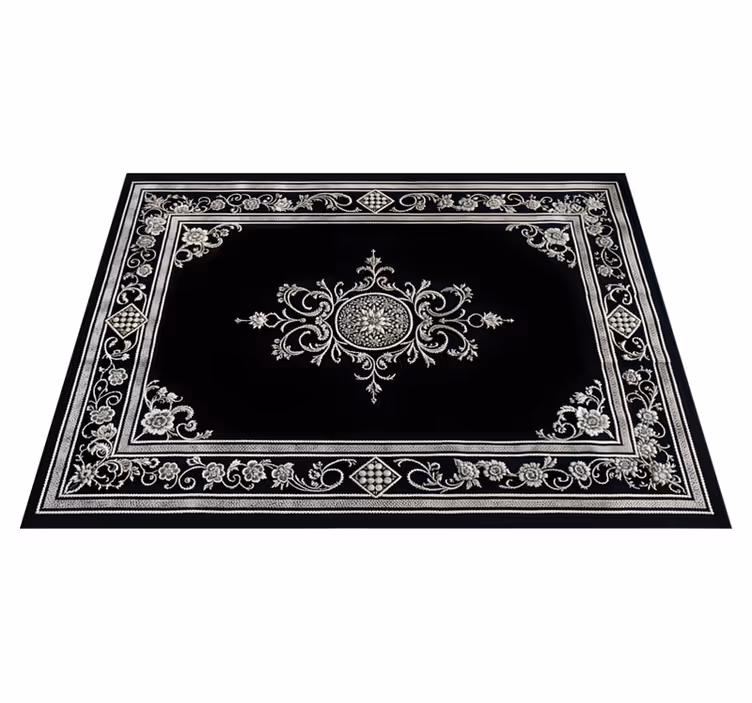 Black vinyl rug in classic oriental style - TenStickers