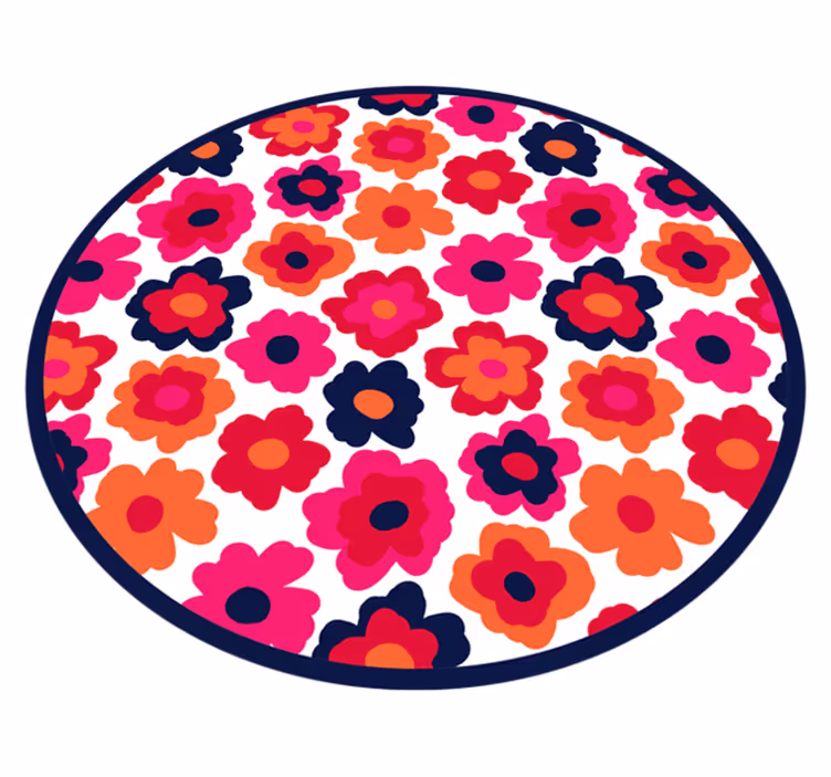 Red poppy flower vinyl rug - TenStickers