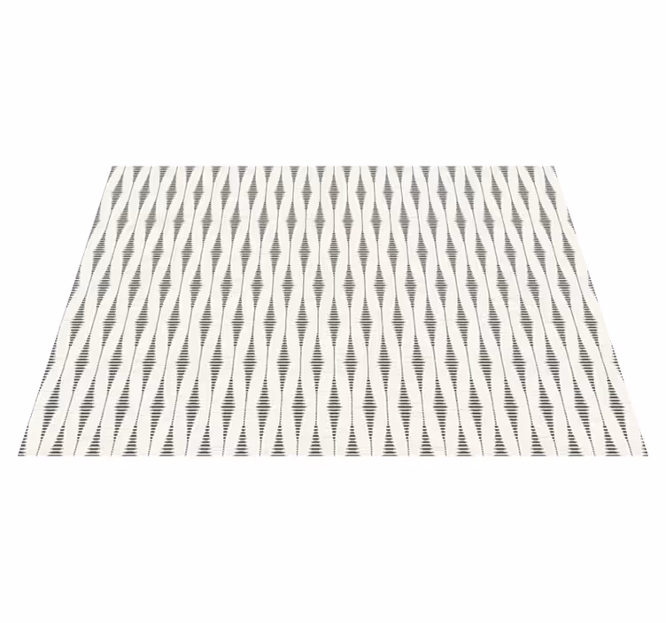 "Rabaul Ikat" grey and beige modern vinyl rug - TenStickers