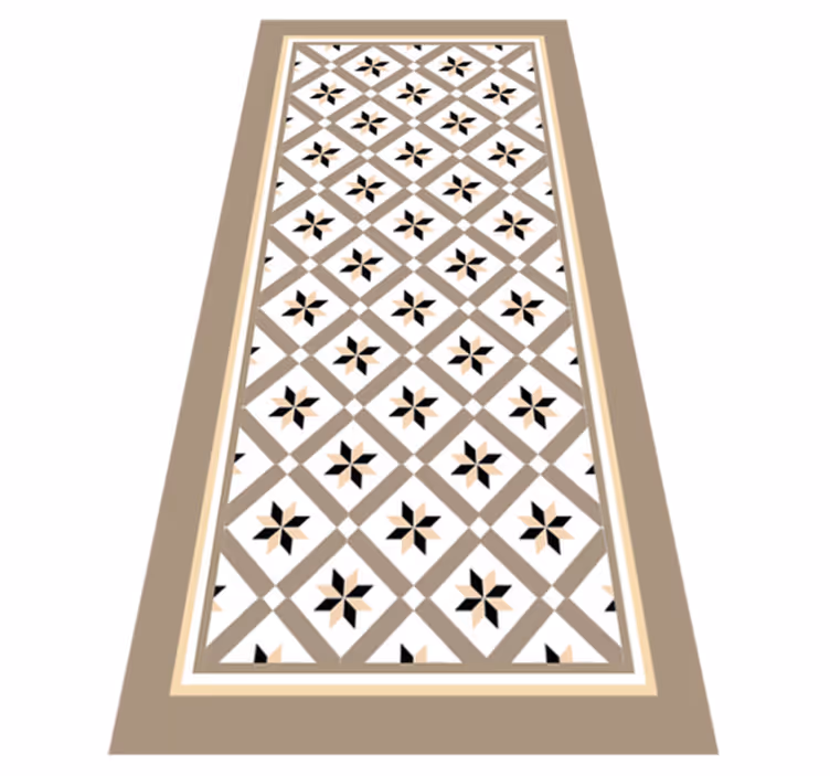 Hydraulic Brown kitchen vinyl rug - TenStickers